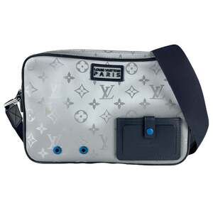 Louis Vuitton Monogram Satellite Alpha Nylon Shoulder Bag in Gray and Navy, M...
